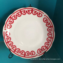 Porzellan Keramik Typenschild, chinesische Keramikplatte, Suppenteller
